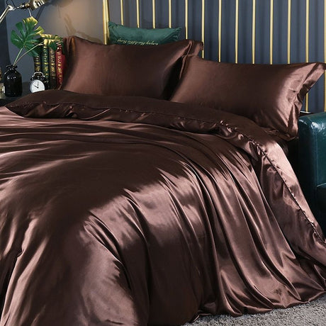 Luxe Satijn/Katoen Bedlinnen Set (4 stuks) – 2x Kussensloop en Laken voor Ultiem Comfort