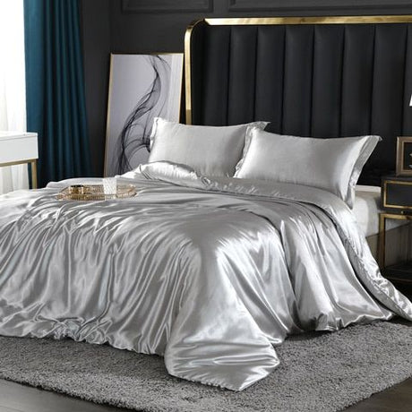 Luxe Satijn/Katoen Bedlinnen Set (4 stuks) – 2x Kussensloop en Laken voor Ultiem Comfort