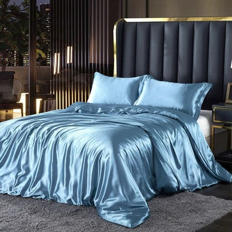 Luxe Satijn/Katoen Bedlinnen Set (4 stuks) – 2x Kussensloop en Laken voor Ultiem Comfort