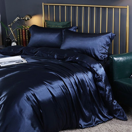 Luxe Satijn/Katoen Bedlinnen Set (4 stuks) – 2x Kussensloop en Laken voor Ultiem Comfort