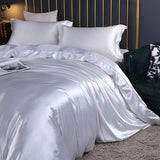 Luxe Satijn/Katoen Bedlinnen Set (4 stuks) – 2x Kussensloop en Laken voor Ultiem Comfort
