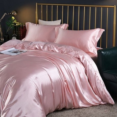 Luxe Satijn/Katoen Bedlinnen Set (4 stuks) – 2x Kussensloop en Laken voor Ultiem Comfort