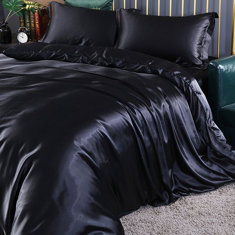 Luxe Satijn/Katoen Bedlinnen Set (4 stuks) – 2x Kussensloop en Laken voor Ultiem Comfort