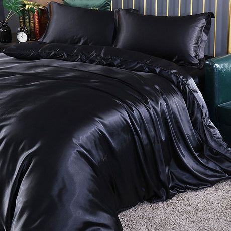 Luxe Satijn/Katoen Bedlinnen Set (4 stuks) – 2x Kussensloop en Laken voor Ultiem Comfort