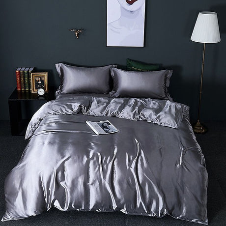 Luxe Satijn/Katoen Bedlinnen Set (4 stuks) – 2x Kussensloop en Laken voor Ultiem Comfort