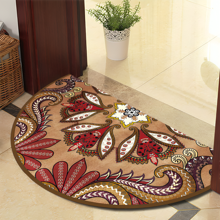 Rond Mandala Tapijt - Dikke Antislip Mat, Machinewasbaar, Perfect voor Woonkamer, Hal en Buiten – Polyester