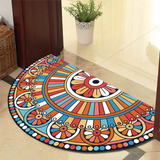 Rond Mandala Tapijt - Dikke Antislip Mat, Machinewasbaar, Perfect voor Woonkamer, Hal en Buiten – Polyester
