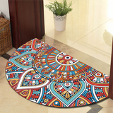 Rond Mandala Tapijt - Dikke Antislip Mat, Machinewasbaar, Perfect voor Woonkamer, Hal en Buiten – Polyester