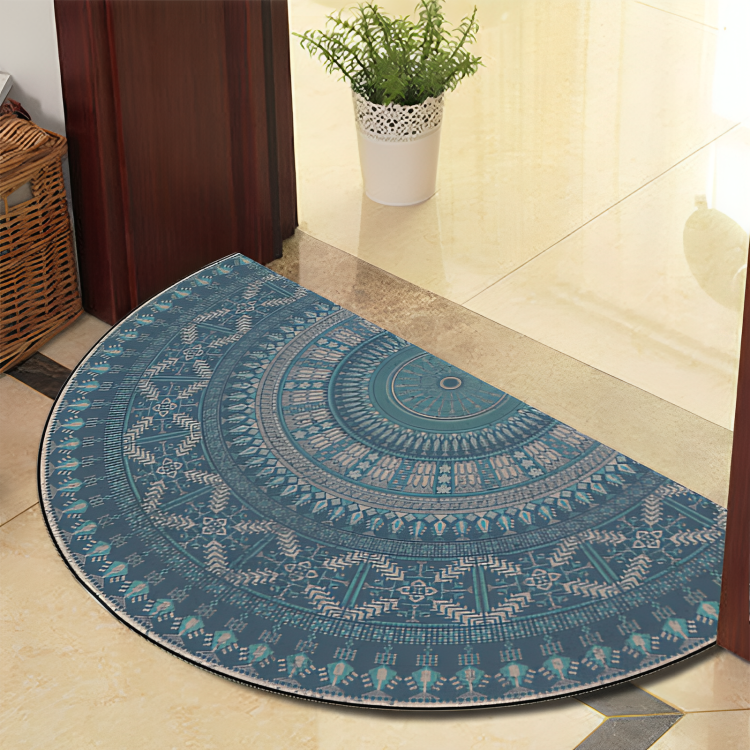 Rond Mandala Tapijt - Dikke Antislip Mat, Machinewasbaar, Perfect voor Woonkamer, Hal en Buiten – Polyester