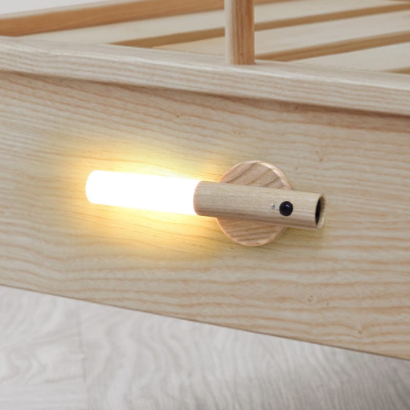 Slimme Houten Wandlamp met Bewegingssensor - Energiezuinig en Draadloos