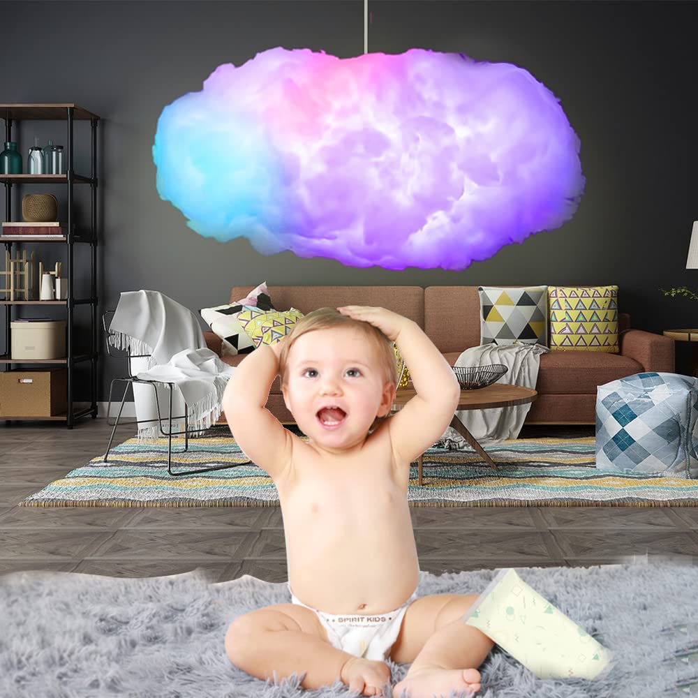Lichtgevende Wolk Hanglamp LED – Sfeerverlichting met Afstandsbediening | Magische Kinderkamer Lamp