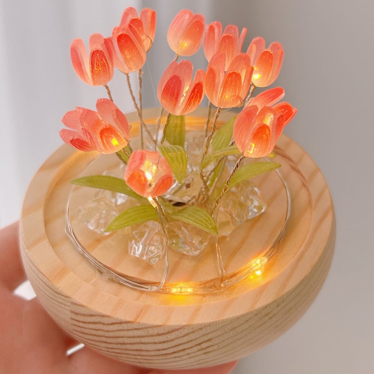 Tulp Nachtlampje LED op Batterijen – Rustgevend Draadloos Licht voor Slaapkamer en Kinderkamer