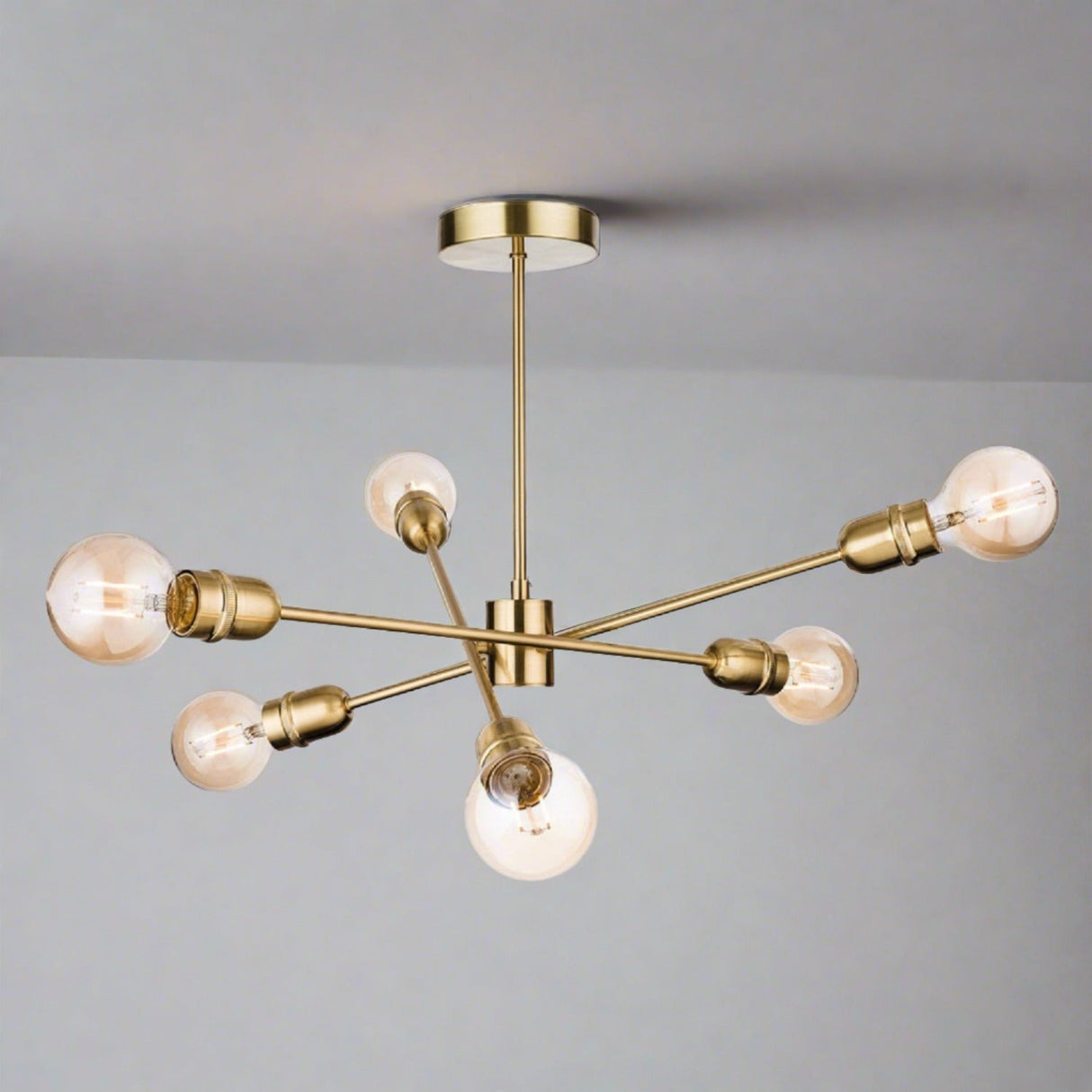 Elegante 6-Lichts Semi-Plafondlamp - Moderne Verlichting voor Jouw Interieur