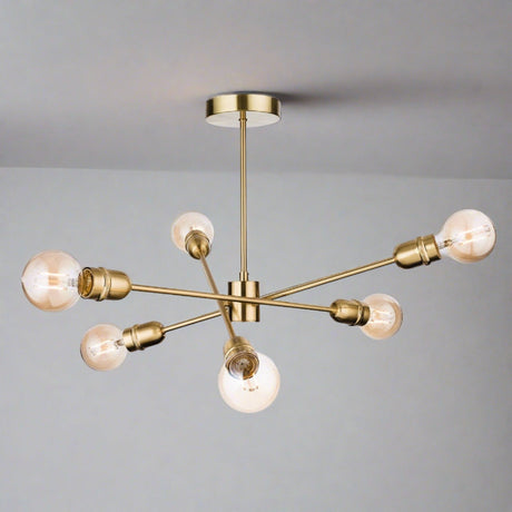 Elegante 6-Lichts Semi-Plafondlamp - Moderne Verlichting voor Jouw Interieur