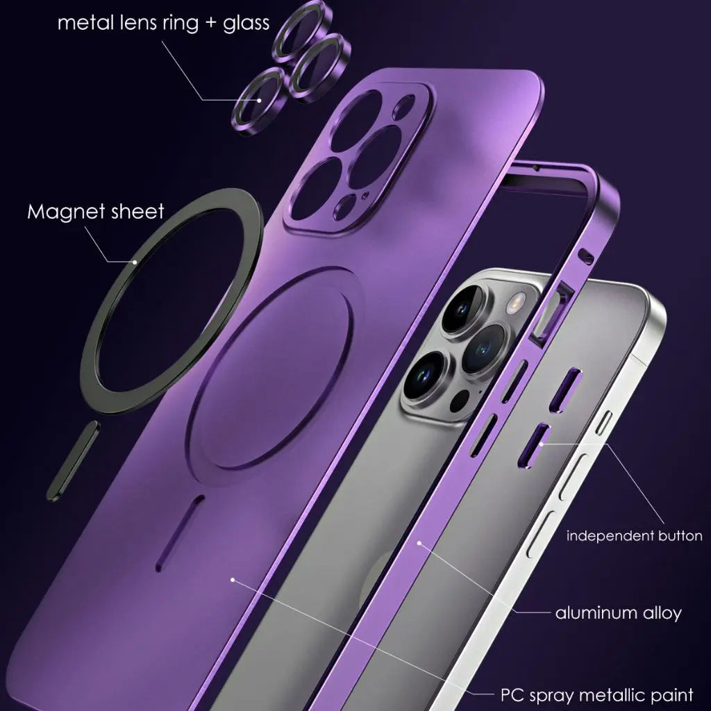 Magnetische Metalen iPhone Hoes – Beschermt tegen Krassen, Stoten en Vallen met Slank Modern Ontwerp