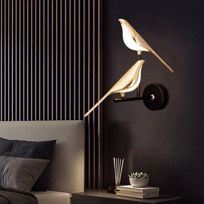 VogelLicht - Unieke Artistieke Wandlamp in Vogelvorm, LED Verlichting voor Moderne Interieurs