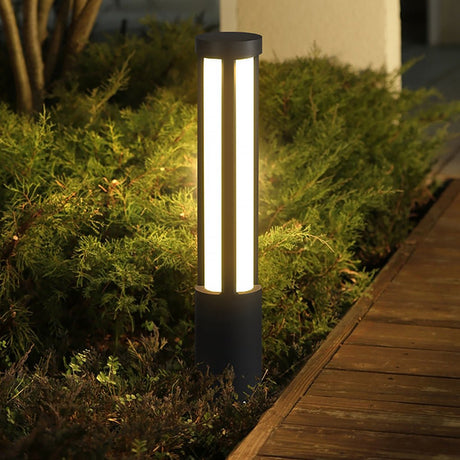 Cilindervormige LED Zwarte Moderne Buitenpaallampen