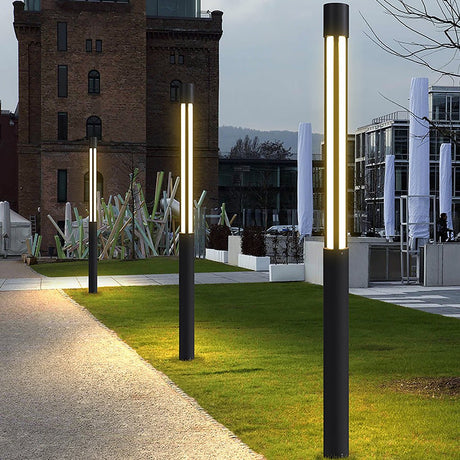 Cilindervormige LED Zwarte Moderne Buitenpaallampen