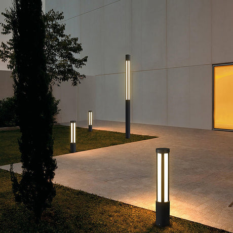 Cilindervormige LED Zwarte Moderne Buitenpaallampen