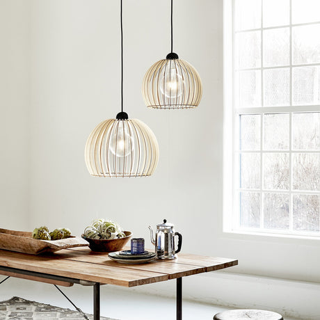 Scandinavische Houten Chino Hanglamp - Stijlvol en Sfeervol