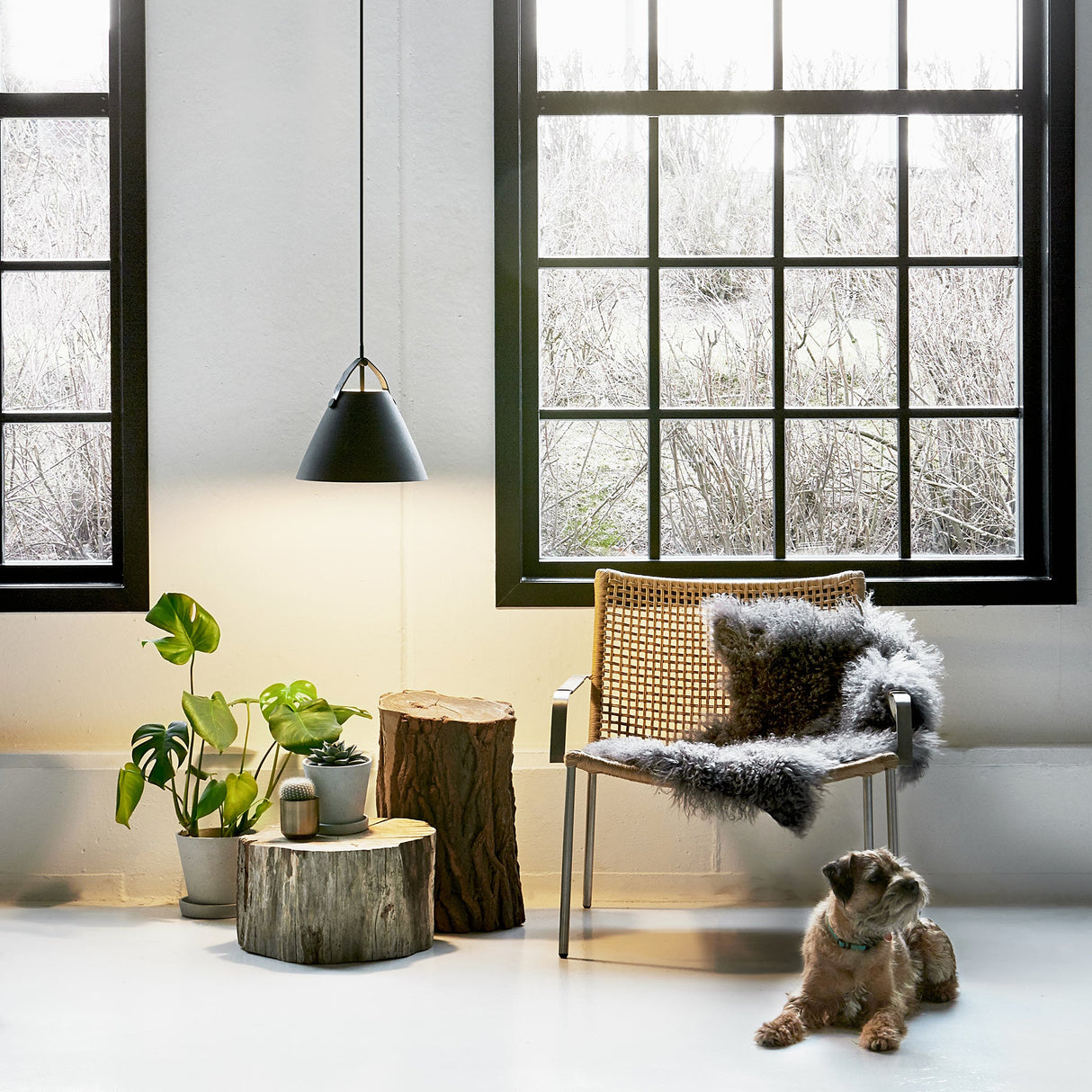 Industriële Hanglamp met Lederen Strap