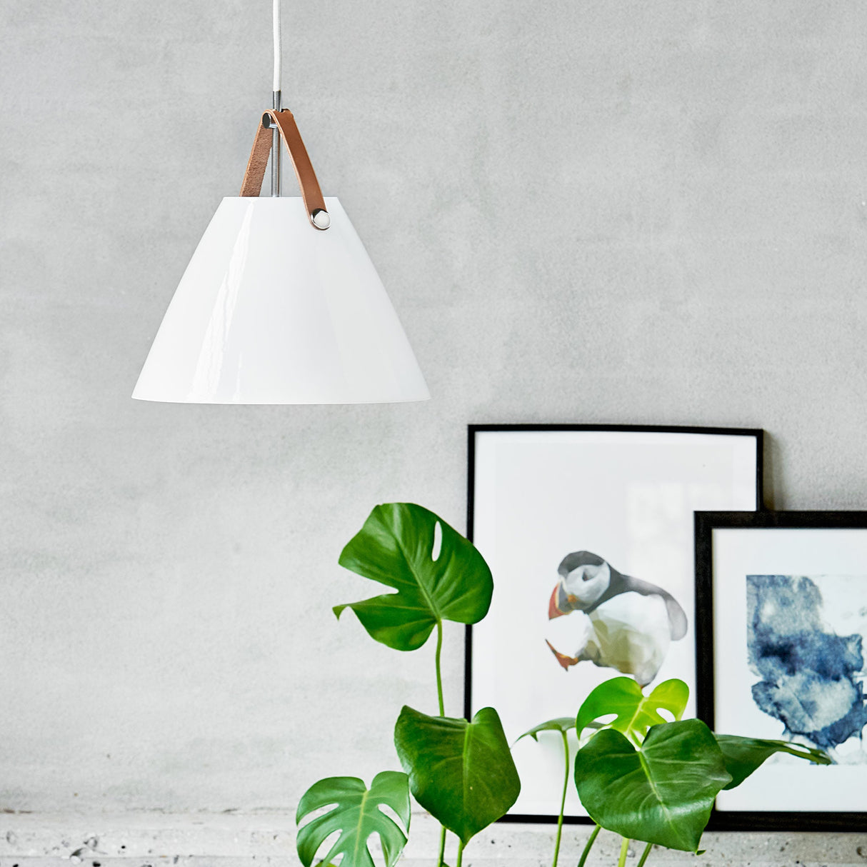 Industriële Hanglamp met Lederen Strap