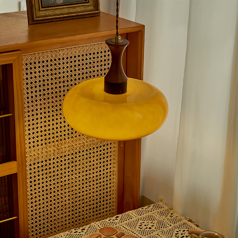 Retro Houten Bruine Koepel Keuken Eiland Hanglamp