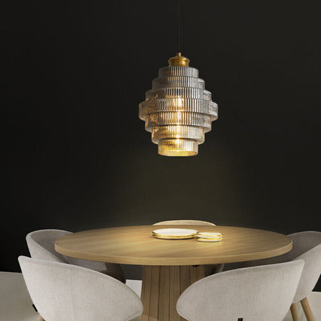 Vintage Flesvormige Messing Glazen Hanglamp – Elegant Design voor Eetkamer, Woonkamer, en Keuken