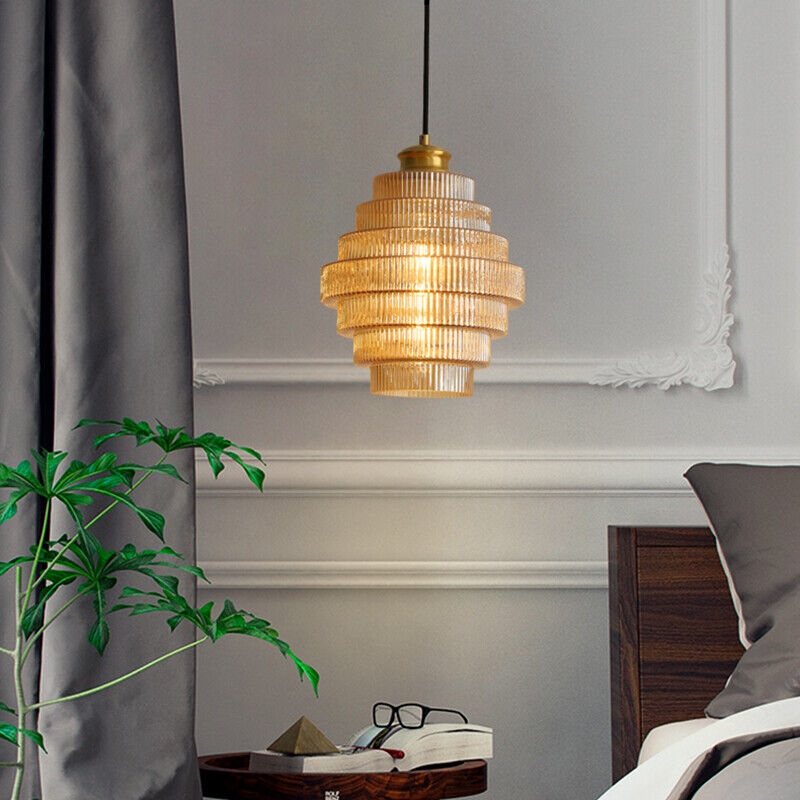 Vintage Flesvormige Messing Glazen Hanglamp – Elegant Design voor Eetkamer, Woonkamer, en Keuken
