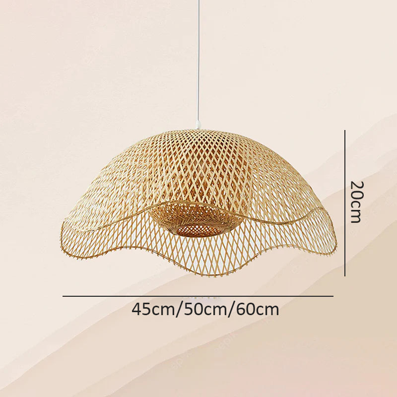 Duurzame Handgemaakte Bamboe Hanglamp - Natuurlijke Verlichting voor Woonkamer & Eetkamer