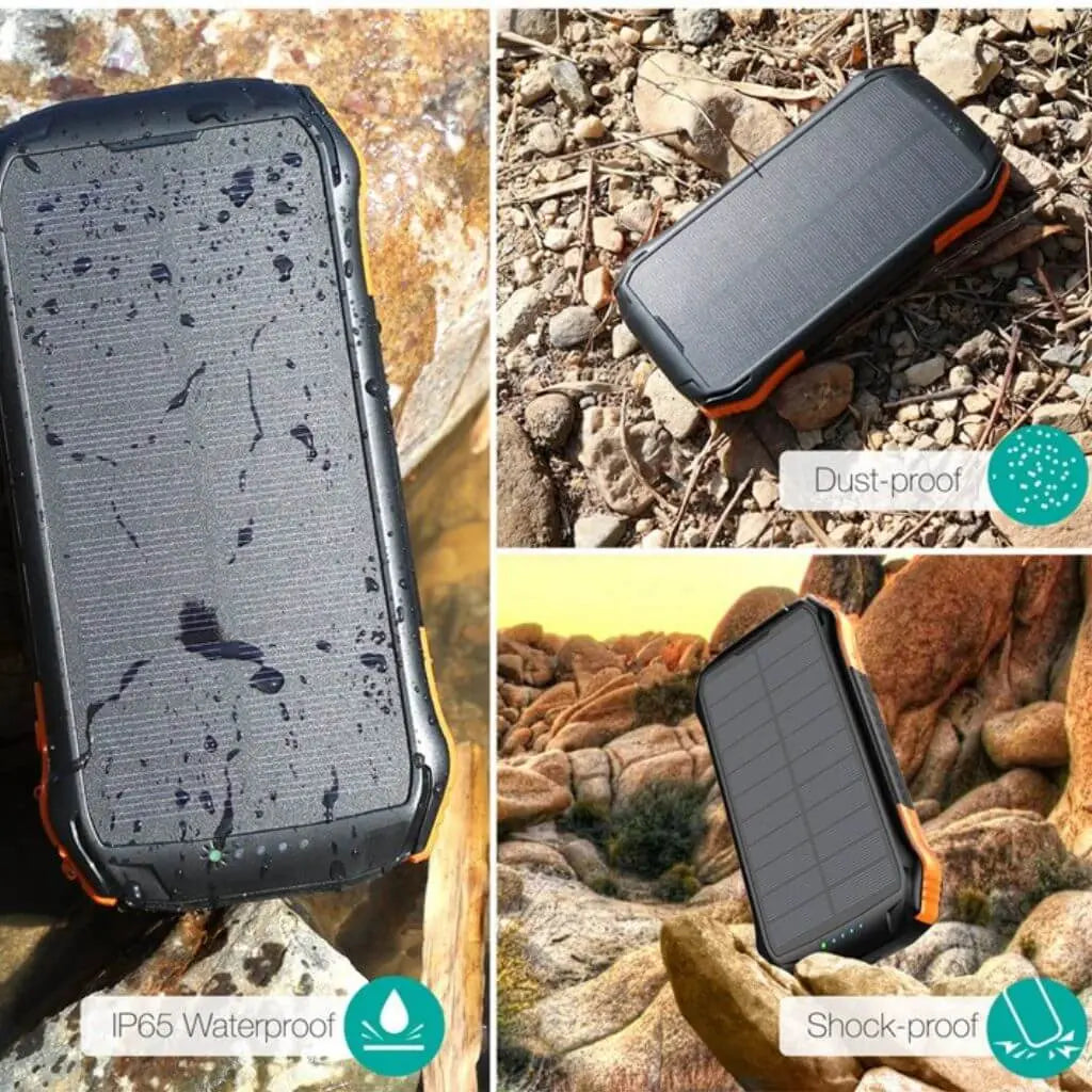 Solar Powerbank 16000mAh – Draagbare Waterdichte Oplader voor Avonturiers en Outdoor Gebruik