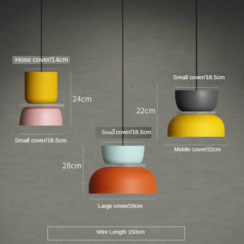 Moderne Hanglamp in Noordse Macaron-stijl | Scandinavisch Design met LED-verlichting voor Woonkamer of Eetkamer