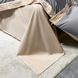 Luxe Satijnen Katoen Beddengoed Set 4-delig | 100% Katoen Geborduurd | Beschikbaar in Grijs, Khaki, Blauw, Oranje